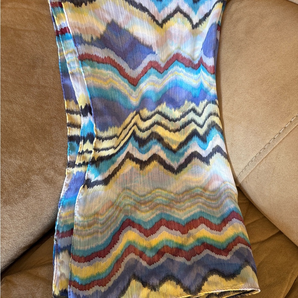 Colorful Zigzag Patterned Scarf - image 2